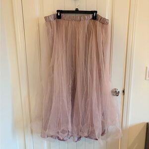 Elegant Pink Tulle and Silk Skirt